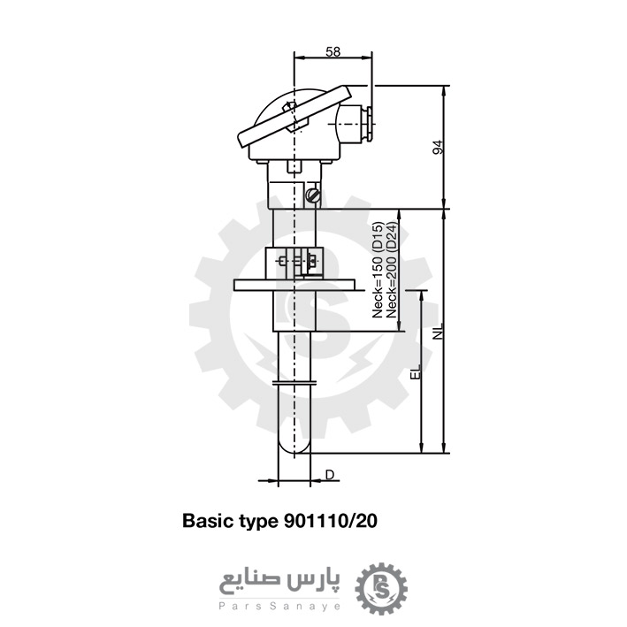 ترموکوپل سرامیکی JUMO مدل 901110/20