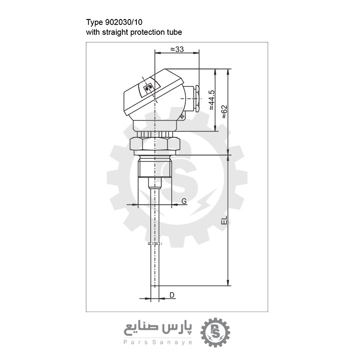 سنسور JUMO PT100 مدل 902030/10
