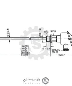 سنسور Siemens PT100 مدل 7MC1006